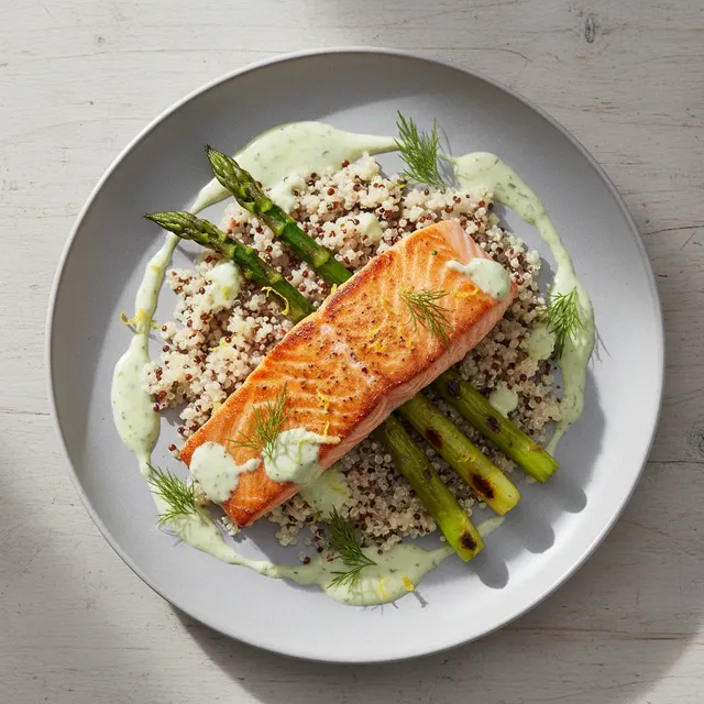 Pan-Seared Salmon with Asparagus & Quinoa