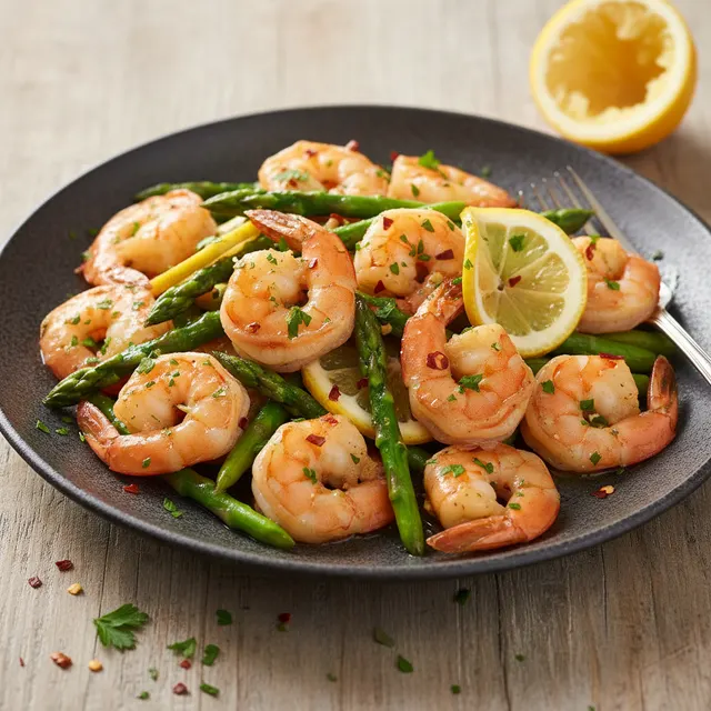 Garlic Butter Shrimp with Asparagus