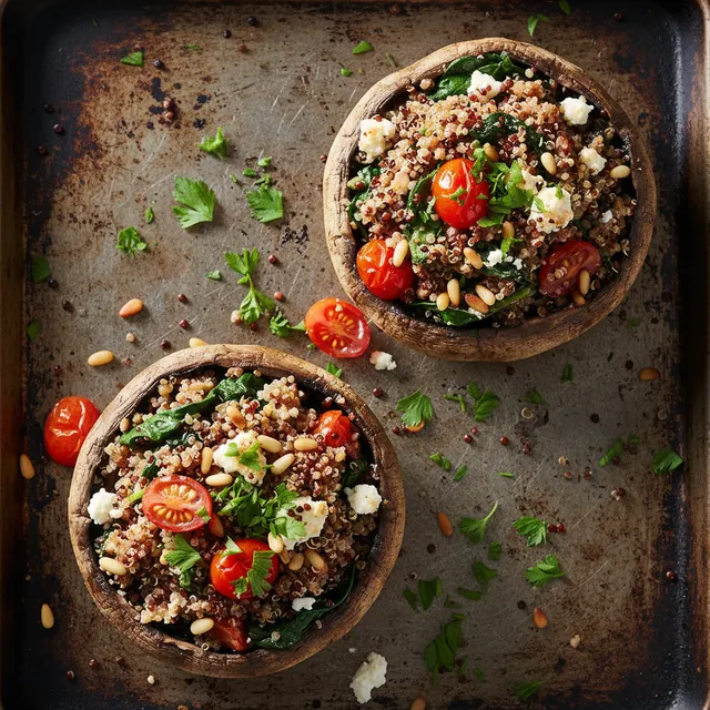 Quinoa Stuffed Portobello Mushrooms